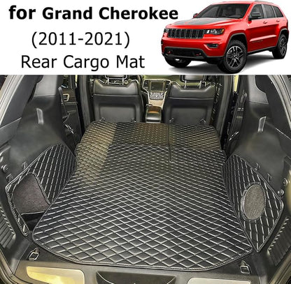 for 2011-2021 Jeep Grand Cherokee Trunk Mat and Rear Backrest Mat Cargo Liners All Weather Anti-Slip