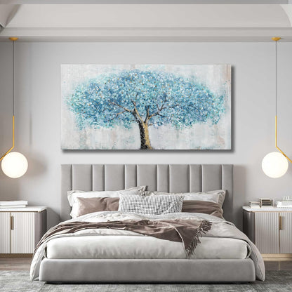 Yuaxker Tree Wall Art Blue and Gold Canvas Painting Modern Aesthetic Wall Decor Spiritual Artwork for Living Room Bedroom Dining Room Office Home Decor 20x40inch