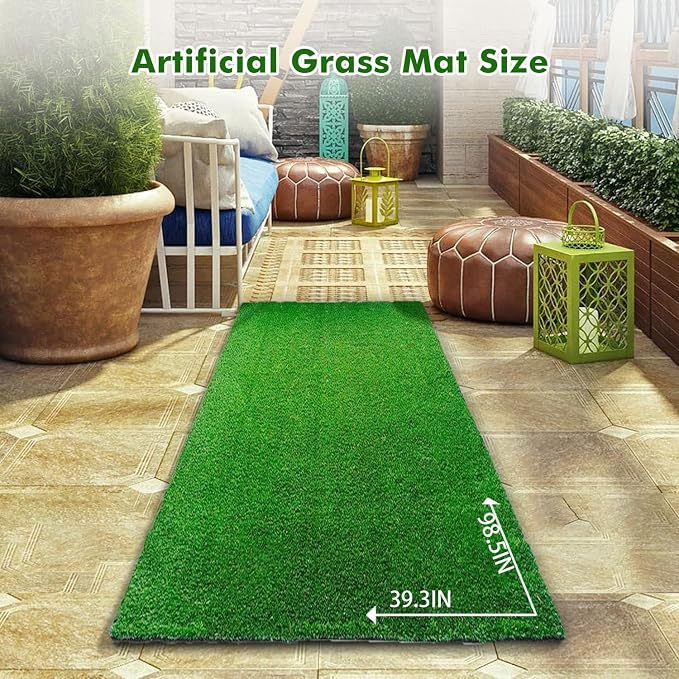 98.5 x 39.3in Dog Grass Pad, Extra Large Artificial Grass Turf Mat, Fake Grass for Large Dog Potty Training Indoor Outdoor Balcony Patio Lawn Decoration