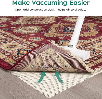 BAGAIL BASICS Non Slip Rug Pad Gripper 9 x 12 Feet Extra Thick Carpet Pads for Area Rugs and Hardwood Floors, Keep Your Rugs Safe and in Place