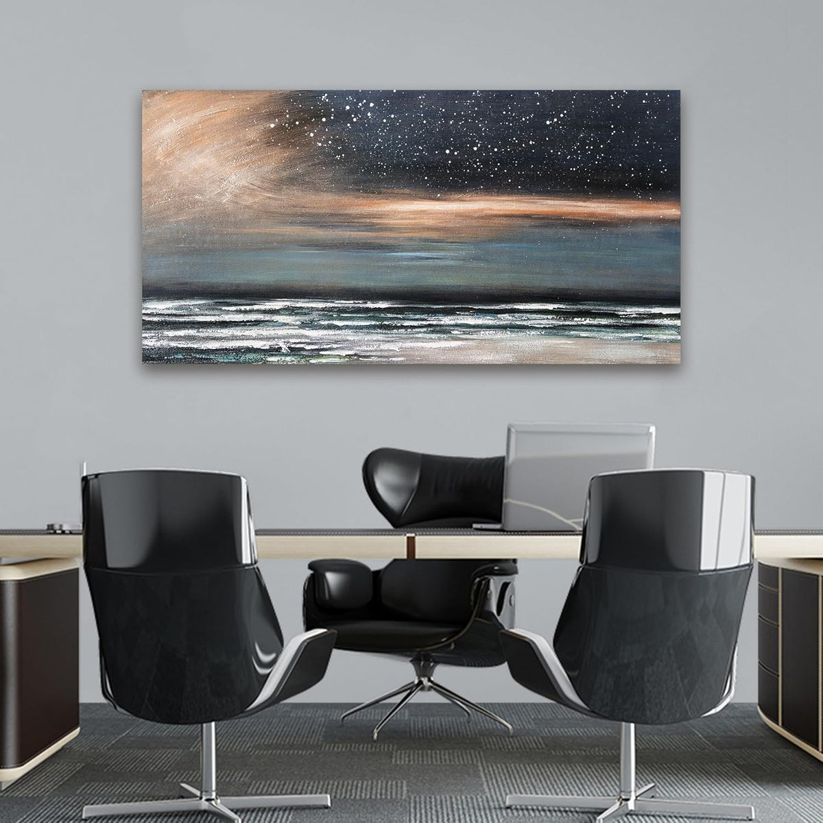 Canvas Wall Art Decor Artwork for Walls Coastal Beach Wall Art Decorations Canvas Modern Art Wall Decor Nature Starry Night Wall Art Prints Art Work for Home Office Kitchen Wall Decor 20"X40"