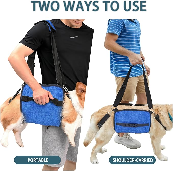 Adjustable Dog Lift Harness, Dog Carry Sling Provides Rear Leg Support for Senior Dogs, Arthritis and After ACL Surgery Dogs,Suitable for Medium to Large Dogs,Blue XXL