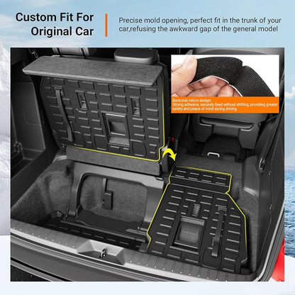 powoq 3rd Row Cargo Mat Compatible with 2021-2026 Toyota Sienna Trunk Mat Backrest Mat TPE Cargo Liner Replacement for 2021 2022 2023 2024 2025 2026 Toyota Sienna Accessories(Trunk Mat+Backrest Mat)