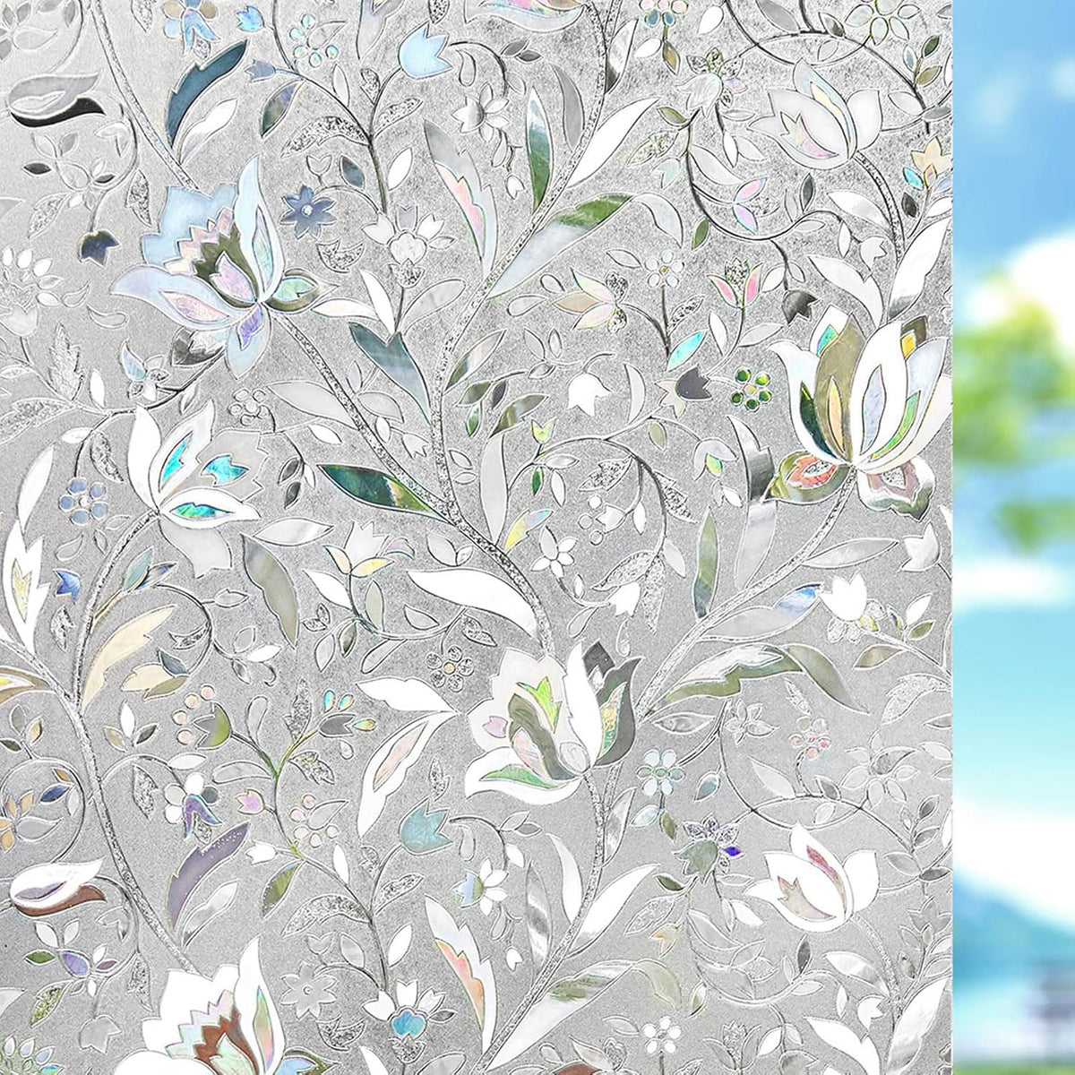 Kromapolis Window Film - Privacy Frosted Glass Covering, Static Clings, Non-Adhesive, No-Glue (23.6 x 157.4 inch)
