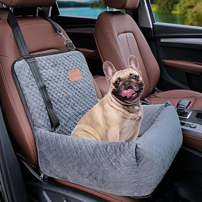 Dog Car Seat Pet Booster Seat Pet Travel Safety Car Seat,The Dog seat Made of Materials is Safe and Comfortable, and can be Disassembled for Easy Cleaning (Gray)