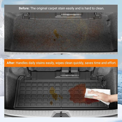 powoq Trunk Mat Compatible with 2021-2026 Toyota Sienna 3rd Row Cargo Liner TPE Rear Trunk Liner Mat Replacement for 2021 2022 2023 2024 2025 2026 Toyota Sienna Accessories