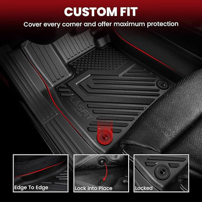 LASFIT Floor Mats & Trunk Cargo Liner for Acura RDX 2019-2026 SUV, Custom Fit All Weather TPE Floor Liners, 1st & 2nd Row Cargo Mat Set, Black