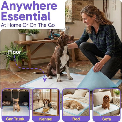PETSWORLD Large Dog Pee Pads 28x34 Inch, 300 Count, Fresh Scented Puppy Training and Potty Pads with Optional Sticky Corner Tape, Absorbent Leakproof Pads for Dogs