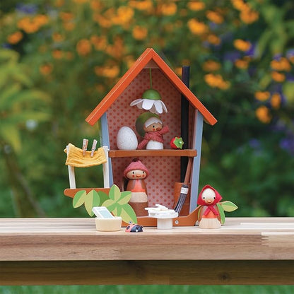 Tender Leaf Toys - Robin’s Nest Box - Wooden Toy Birdhouse with Bird Family and Accessories - Imaginative Play Set - Develop Creative Storytelling and Improve Fine Motor Skills - Age 3+