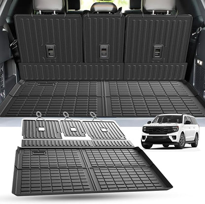 Cartist Cargo Mat & Backrest Mat Fits for Ford Expedition max 7&8 Seats 2025 2026 (Only Fit Max) All Weather Rear Cargo Liner for Expedition max Accessories for Ford Expedition max 25-26