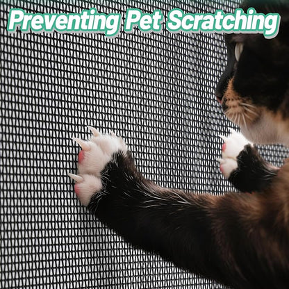 Pet Proof Door Window Screen Replacement - 39'' x 8.3' Thickened and Durable Vinyl Coated Polyester Pet Resistant Mesh, Cat Dog Protector Screen for Sliding Door Patio Porch