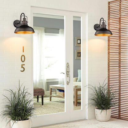 zeyu 11" Farmhouse Gooseneck Barn Light, Vintage Wall Light Sconce for Porch Warehouse Kitchen, Oil Rubbed Bronze Finish, 016-1B ORB