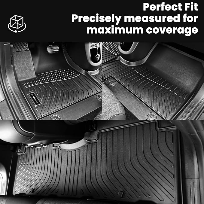 Auxko All Weather Floor Mats Fit for Kia Sorento Hybrid 2026 2025-2021(Include PHEV 22-26) TPE Rubber Liners Sorento Hybrid Accessories Set All Season Odorless Anti-Slip Floor Mats