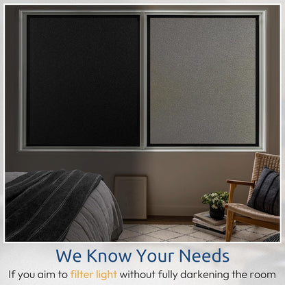 rabbitgoo Privacy Window Film, Static Cling Privacy Film for Glass Windows, Removable Grey Frosted Sun Light Blocking Coverings House Tint for Home Bathroom Garage, Taupe, 29.5 x 78.7 Inches