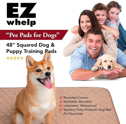 Reusable Dog Pee Pads, Washable Waterproof Puppy Training Pad 17x20 | Washable waterproof pee pads for dogs & puppies. Super absorbent, leak-proof, reusable 100+ washes with rounded corners.