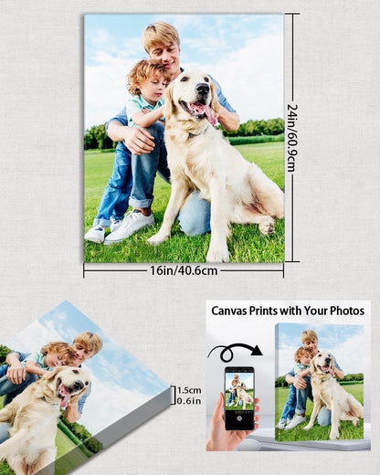 AbcCustomize Custom Canvas Prints,Transform Your Memories into Beautiful Art with Personalized Photo on Canvas,Personalized Canvas Wall Art for Home Decor, Gifts, and Keepsakes