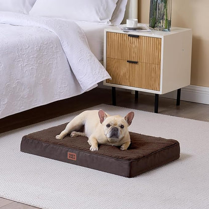 EHEYCIGA Orthopedic XL Dog Beds for Extra Large Dogs with Removable Washable Cover, Brown, 44x32