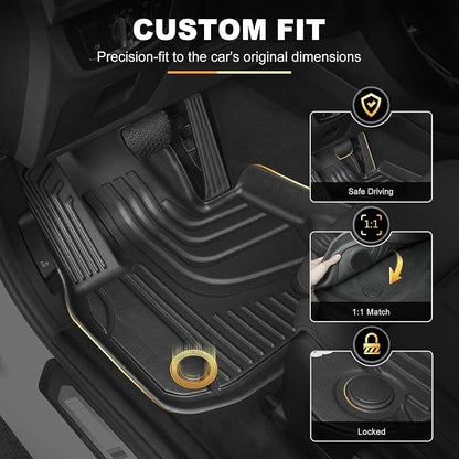 Floor Mats & Cargo Liner & Backrest Mat Compatible with BMW X5 2014-2018 | All Weather Protection for BMW F15 Trunk Mat Back Seat Cover Protector Full Set