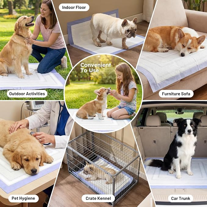 ZOMISIA 3D-Barrier Puppy Pee Pads for Dogs, 7 Cups Absorb & Rise Puffy Gel-Wall Leak-Proof, 22"x23" 81 Counts + 8 Pet Urine Test Strips, Super Absorbent Disposable Potty Training Pads
