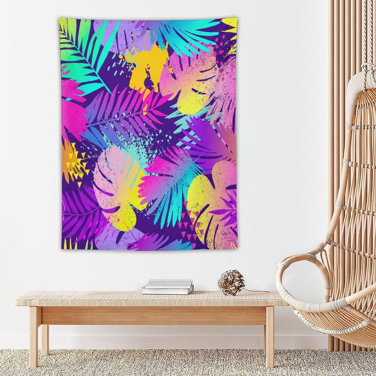 ICMOLYYENLO Palm Leaf Tapestry Wall Hanging, Tropical Leaves Plant Jungle Green Hawaiian Art Home Decor for Guest Bedroom Living Room Dormitory 60x60