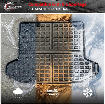 Cargo Mat Compatible with 2023 2024 2025 2026 KIA Sportage Cargo Liner Trunk Liner TPE Back Seat Cover Protector 2025 Sportage Accessories Non-Plug-in Hybrid (Trunk Mat+Backrest Mats)