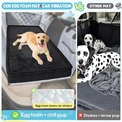 Loiion Dog Car Bed, Non-Slip Backseat Extender Pet Mat 50"x24.6"x4" | Removable, Washable Dog Bed With Waterproof Liner Protects Car Seats, Anti-Slip Travel Bed For Dogs