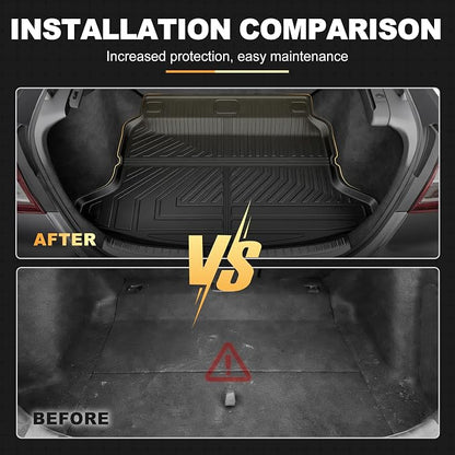 Floor Mats & Cargo Liner Fit for 2022-2026 Honda Civic Hatchback Sport/EX-L/LX - Original All Weather TPE Floor Liners Trunk Mat Civic Hatchback Accessories Cargo Tray (Not for Hybrid/Sport Touring)