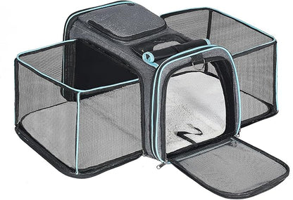 Pesen Expandable Dog & Cat Carrier, Airline Approved Soft Pet Carrier, Breathable & Collapsible Design, Ideal for Small Dogs, Cats, Rabbits and Other Small Animals – Larger Expansion Area for Comfort