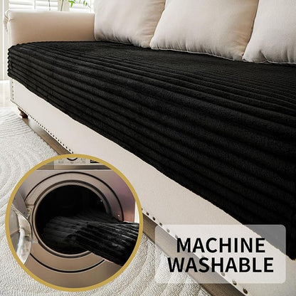 HAOMAIJIA Waterproof Couch Cover for Dogs Washable,Faux Fur Pet Couch Covers for Sofa,Soft Dog Bed Cover Non-Slip Couch Covers for 3 Cushion Couch Sofa Pet Friendly (Black, 35" x 47" 1 Pack)