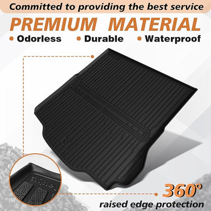 TripleAliners All-Weather Mats Compatible with 2026 2025 2024 Dodge Charger EV Accessories Floor Liners Trunk Cover Custom Fit TPE Heavy-Duty Liners (Trunk Mat)