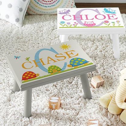 Let’s Make Memories Personalized My Own Name Step Stool - Children’s Step Stool - Sturdy Wood – Non-Toxic Paint, Sealer - Unicorn Design - Espresso - 14’Wx9.25”Lx8.75”H - Ages 3+