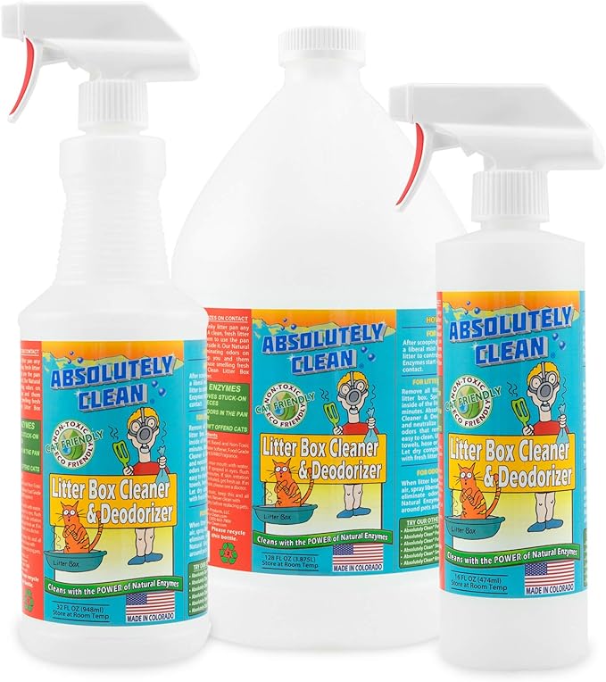 Absolutely Clean Litter Box Cleaner and Deodorizer, Eliminate Odors Quickly, Neutralizes Urine and Feces Odors in The Air and The Box, Make Litter Last Longer