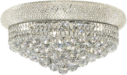 9-Light Crystal Flush Mount Chandelier Ceiling Light Fixture for Living Room Dining Room Bedroom Foyer Entryway Hallway Closet Bathroom (Chrome D22)