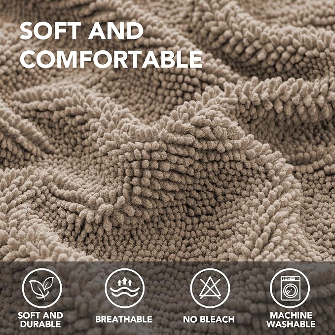 H.VERSAILTEX Non Slip Pet Couch Cover Chenille Dog Bed Protector Thick Soft Sofa Slipcover Pet Friendly Washable Couch Cushion Covers for Pets (68" x 82", Sand)