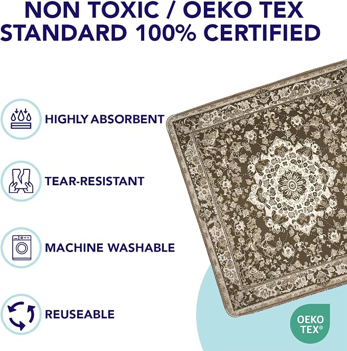 PUPIBOO Washable Pee Pads for Dogs and Cats - Super Absorbent Reusable Puppy Training Pads - 100% Waterproof, Leak-Proof & Non-Slip Whelping Pads for Pet Housebreaking