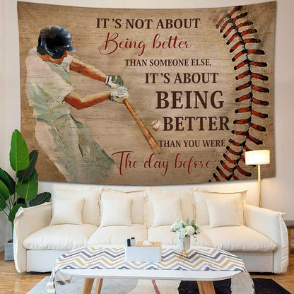 yowecso Baseball Tapestry Sport Theme Tapestry Wall Hanging for Bedroom Baseball Tapestries Aesthetic Wall Decor for Home Dorm Living Room 50"x60"