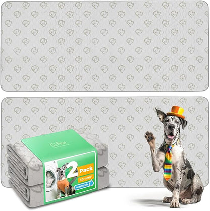 FXW Washable Pee Pads for Dogs, Super Absorbent, 43" x 98", 2 Packs | Machine washable, Non-slip backing, Fits 32"/40"/45"H 8-Panel FXW Rollick/Homeplus Playpens