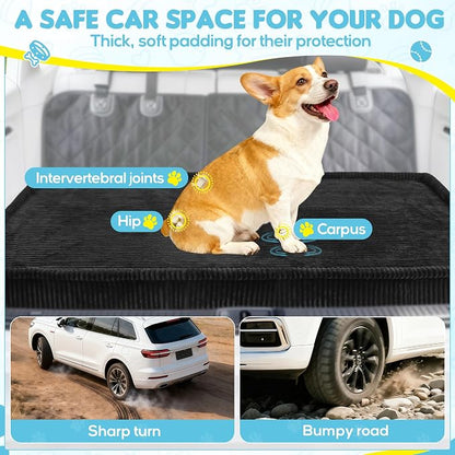 Loiion Dog Car Bed, Non-Slip Backseat Extender Pet Mat 50"x24.6"x4" | Removable, Washable Dog Bed With Waterproof Liner Protects Car Seats, Anti-Slip Travel Bed For Dogs