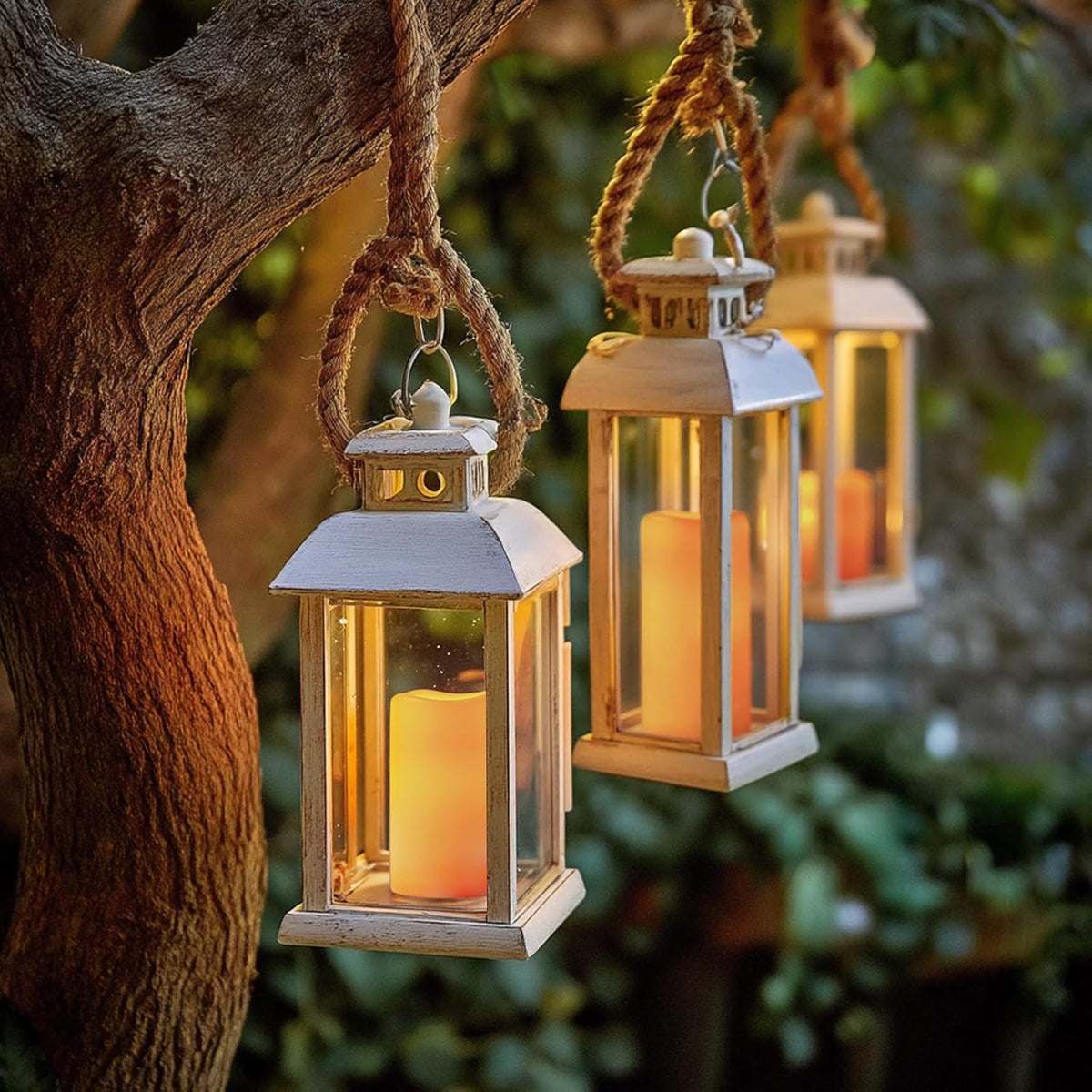Amagic Outdoor Waterproof Flameless Candles with Timer, Battery Operated Candles with Remote Control, D3 x H4 5" 6" Electric LED Pillar Candle for Outside Patio, Garden, Indoor Decor, Ivory, Set of 3