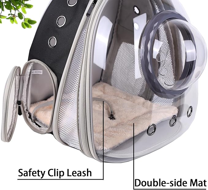 Cat Backpack Carrier, Space Capsule Astronaut Clear Bubble Front Extension to Carry Transport Cat Small Puppy Bunny, 20 Pounds Cat Bookbag