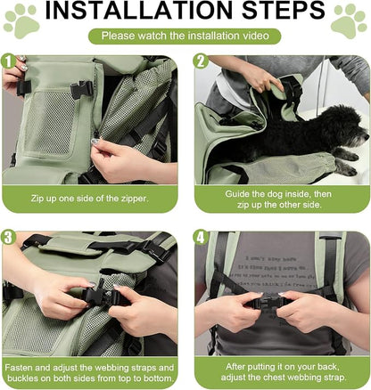 Wakytu Dog Backpack Carrier for Small Dogs,Pet Carrier for Travel & Hiking | Hands-Free Puppy Backpack,Adjustable Padded Breathable Straps,Ergonomic Front Facing Dog Carrier Backpack