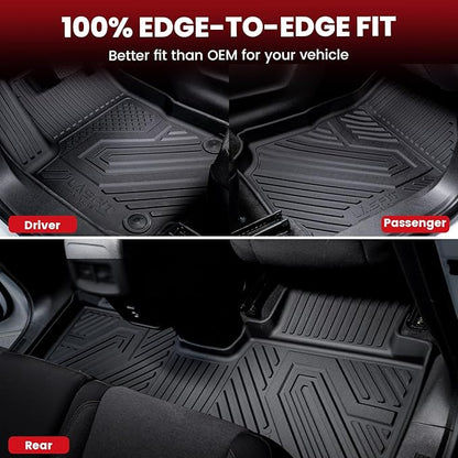 LASFIT Floor Mats for Kia Telluride 2027 (Only Fit Hybrid, Not Fit Gas), All Weather TPE Custom Fit Floor Liners 1st & 2nd & 3rd Row Car Mats Accessories, Black