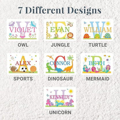 Let’s Make Memories Personalized My Own Name Step Stool - Children’s Step Stool - Sturdy Wood – Non-Toxic Paint, Sealer - Unicorn Design - Natural - 14’Wx9.25”Lx8.75”H - Ages 3+
