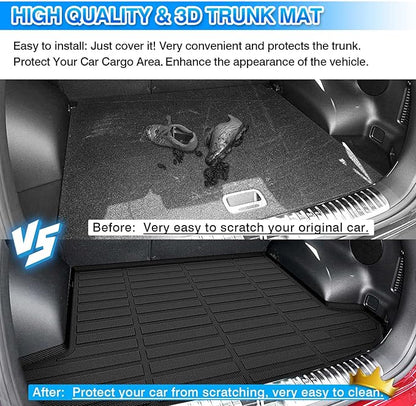 Cartist Custom Fit for Cargo Liner KIA Sportage 2017-2022 (Cargo Tray in Upper Deck Position) All Weather Trunk Mat Anti-Slip Rear Trunk Floor Mat Waterproof TPE