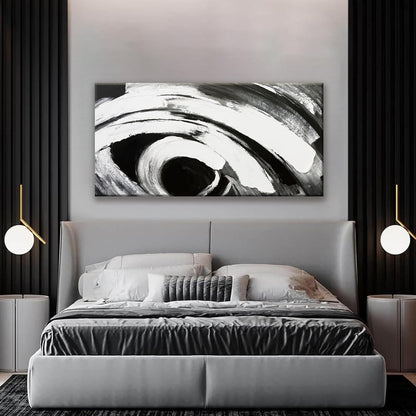 TAIJXAGSG Black And White Wall Art Modern Abstract Wall Decor Canvas Prints Picture Canvas Art Wall Decor Modern Wall Artwork Bedroom Living Room Office Decoration Ready To Hang 24"X48"