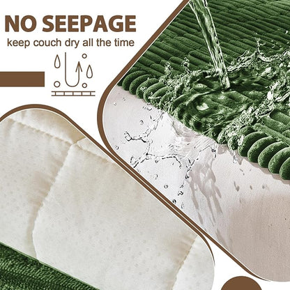 FUANGUI Waterproof Couch Cover Sofa Cover for Dogs and Pets Sofa Protector | Non-Slip Washable Fuzzy Soft Cat Bed Sofa Slipcover for 2-3 Cushion Couch Sofa Pet Friendly, Dark Green, 27.6" x 59.1", 1 pcs