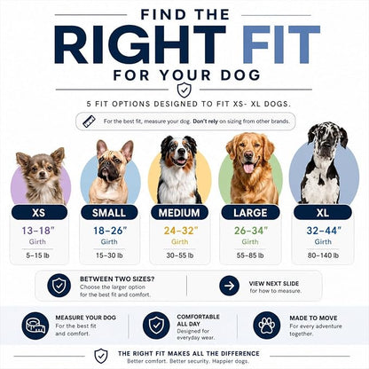 ShawnCo Essential Dog Harness, No-Pull Pet Vest (Orchid,XL) | 3 Leash Clips, Easy On, No-Choke, Reflective, Adjustable Fit, Padded Comfort, Control Handle, For Small, Medium & Large Dogs