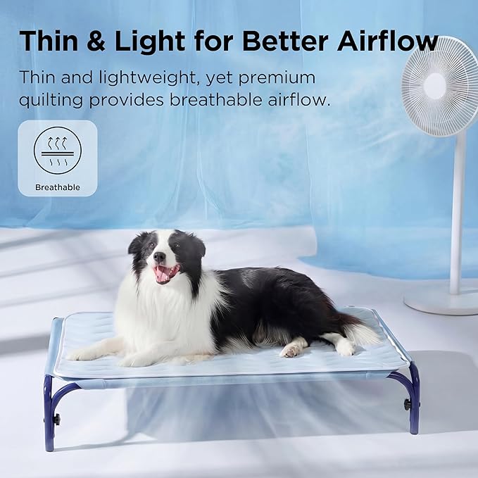 Bedsure Cooling Dog Mat Extra Large - Q-Max>0.4 XL Thin Breathable Cold Crate Pad Indoor for Pets with Chill Cool Fiber and Non-Slip Bottom，Portable Washable Kennel Mat in Outdoor Summer, 41x28, Grey