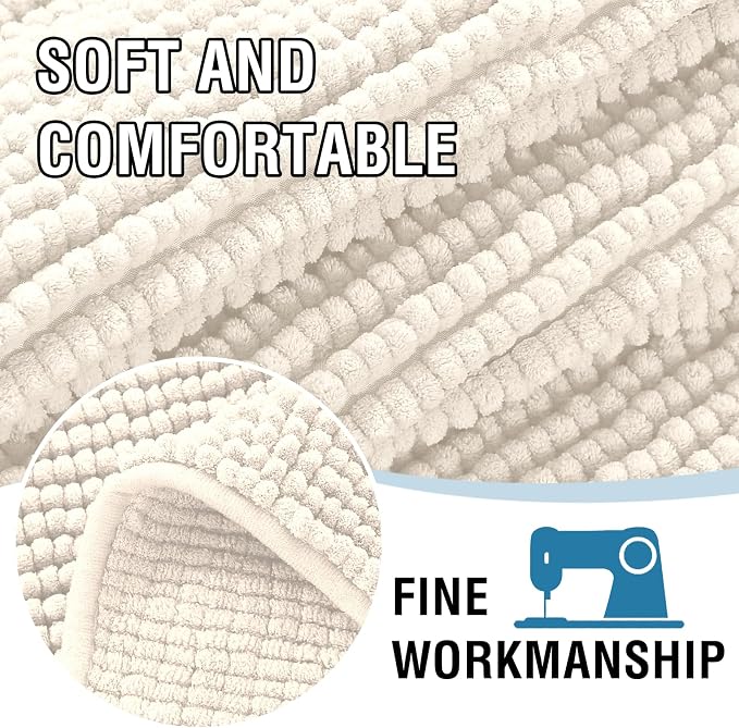 H.VERSAILTEX Plush Chenille Dog Bed Cover Thick Soft Sofa Covers Loveseat Cover for 2 Cushion Couch Anti Slip Couch Cover Furniture Protector for Dog, Pet, Cat (35" x 62", Ivory)