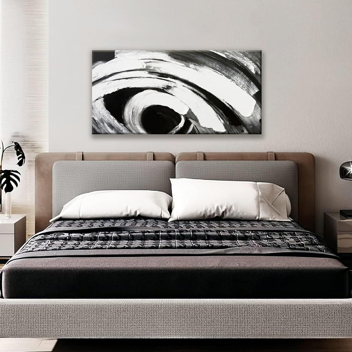 TAIJXAGSG Abstract Wall Art Black And White Wall Art Home Wall Decor Artwork Modern Canvas Art Wall Decor Painting Prints Pictures For Bedroom Office Artwork 20" X 40"